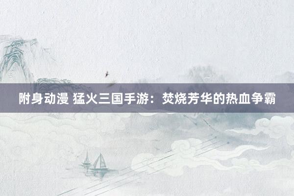附身动漫 猛火三国手游：焚烧芳华的热血争霸