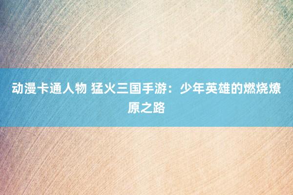 动漫卡通人物 猛火三国手游：少年英雄的燃烧燎原之路