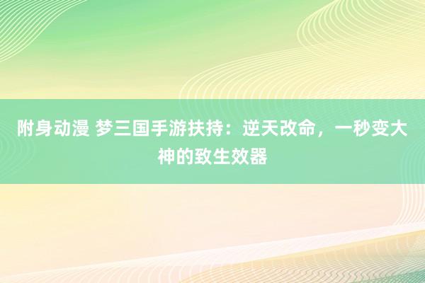 附身动漫 梦三国手游扶持：逆天改命，一秒变大神的致生效器