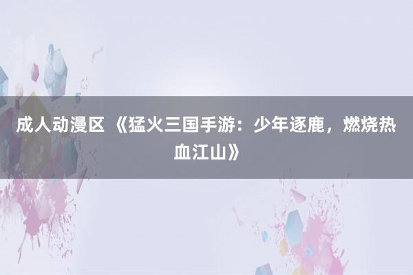 成人动漫区 《猛火三国手游：少年逐鹿，燃烧热血江山》