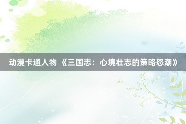 动漫卡通人物 《三国志：心境壮志的策略怒潮》