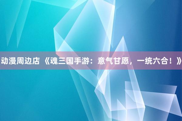 动漫周边店 《魂三国手游：意气甘愿，一统六合！》