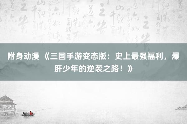附身动漫 《三国手游变态版：史上最强福利，爆肝少年的逆袭之路！》