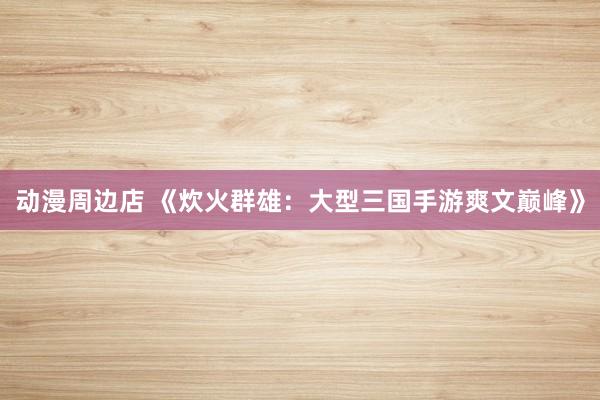 动漫周边店 《炊火群雄：大型三国手游爽文巅峰》
