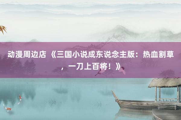 动漫周边店 《三国小说成东说念主版：热血割草，一刀上百将！》
