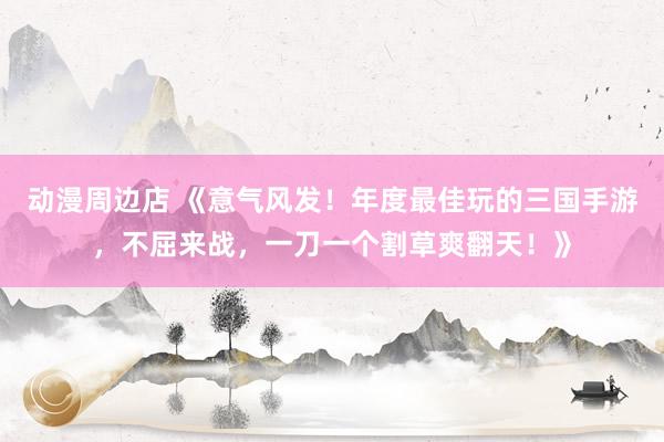 动漫周边店 《意气风发！年度最佳玩的三国手游，不屈来战，一刀一个割草爽翻天！》