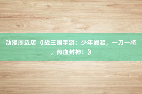 动漫周边店 《战三国手游：少年崛起，一刀一将，热血封神！》
